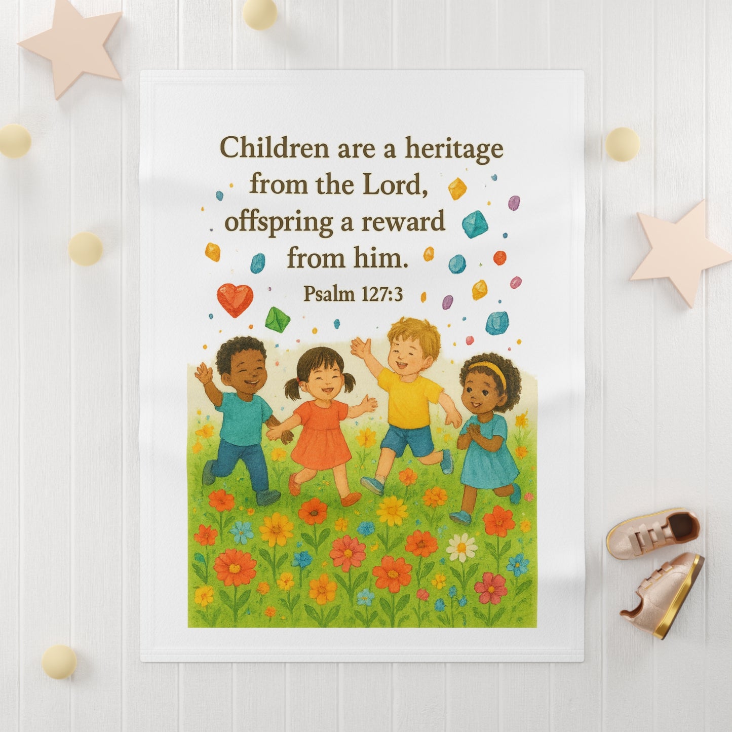 Soft Fleece Baby Blanket for Cozy Comfort, Nursery Decor, Baby Shower Gift, Biblical Theme, Toddler Snuggle Blanket