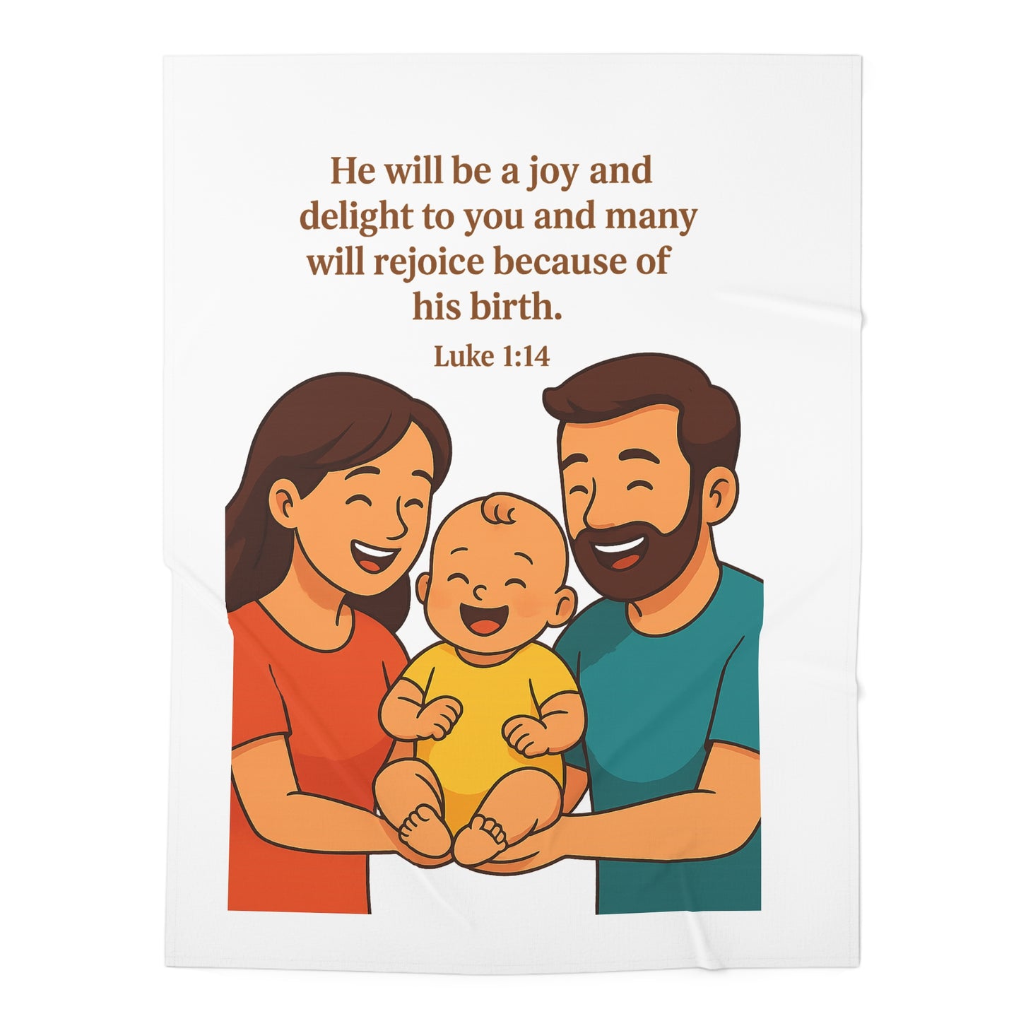 Joyful Baby Swaddle Blanket with Inspirational Verse, Newborn Gift, Baby Shower Present, Nursery Decor, Soft and Comfy Swaddle